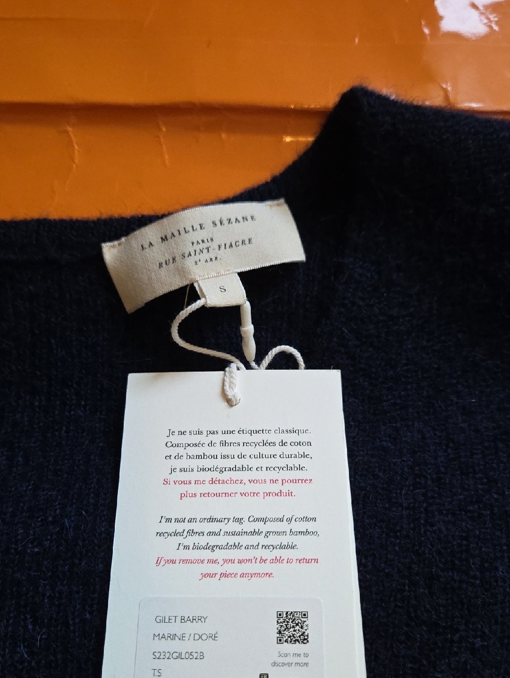 Nwt! Sezane Barry Cardigan In Navy And Gold Kid Mohair/ Baby Alpaca - Picture 5 of 8